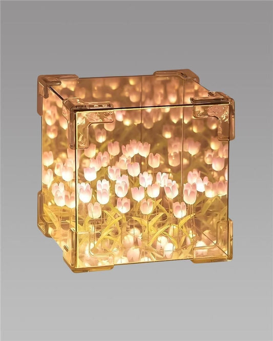 infinite Tulip Cube Mirror Lamp