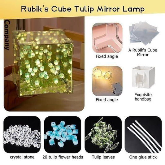 infinite Tulip Cube Mirror Lamp