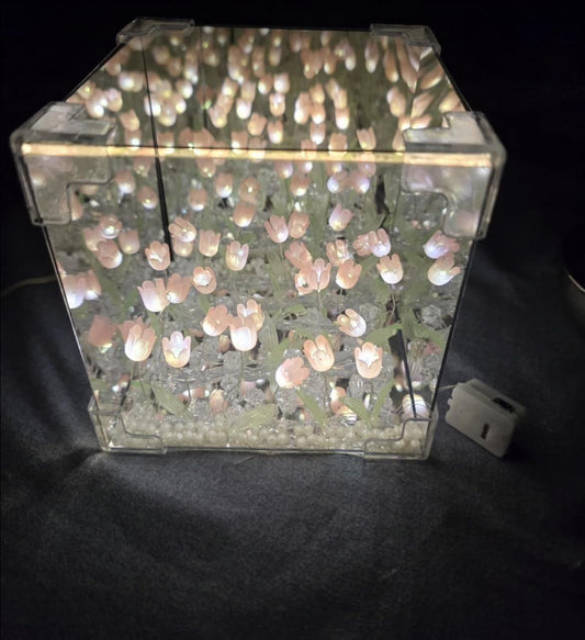 infinite Tulip Cube Mirror Lamp