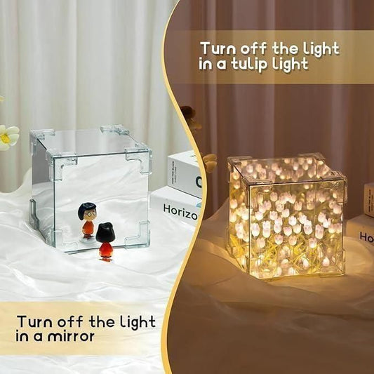 infinite Tulip Cube Mirror Lamp